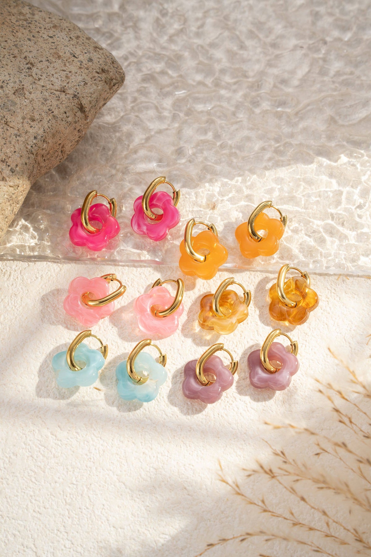 Edelstahlringe Bunte Harzblumen