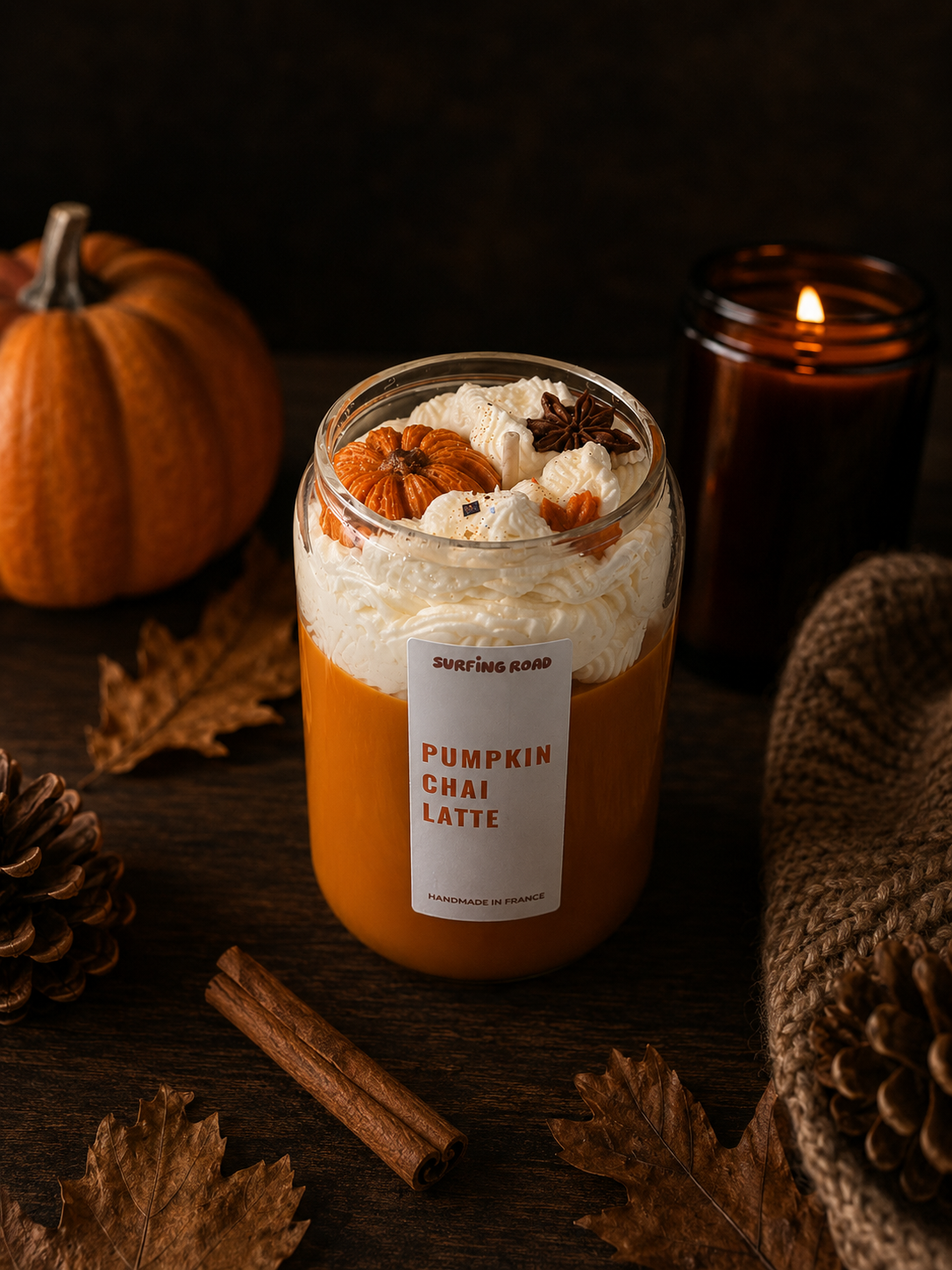 Cocktailkerze Kürbis‑Chai‑Latte