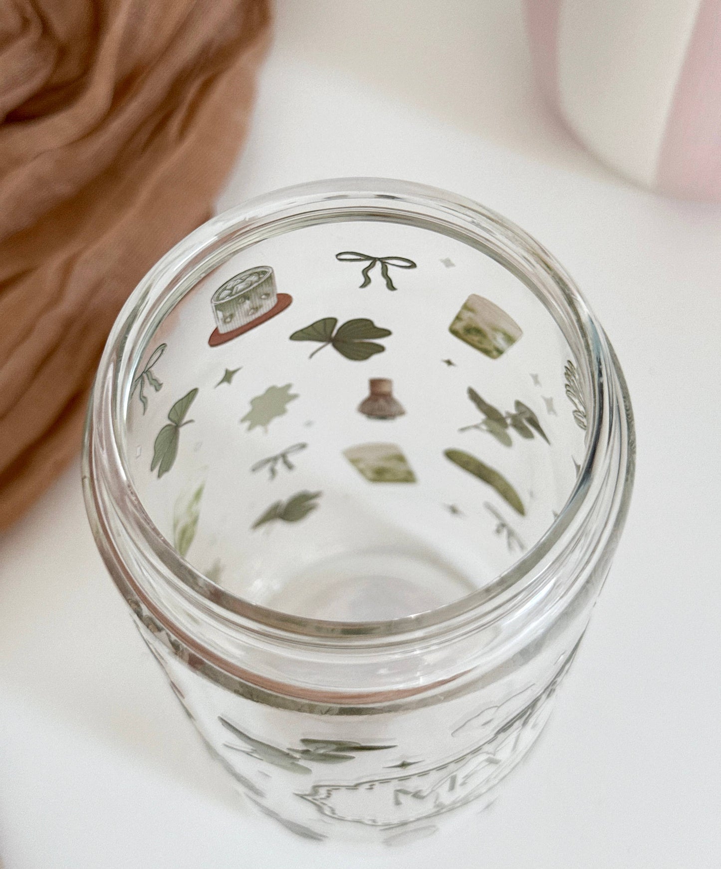 Lux Matcha Babe Glasbecher beidseitig & Deckel und Strohhalm