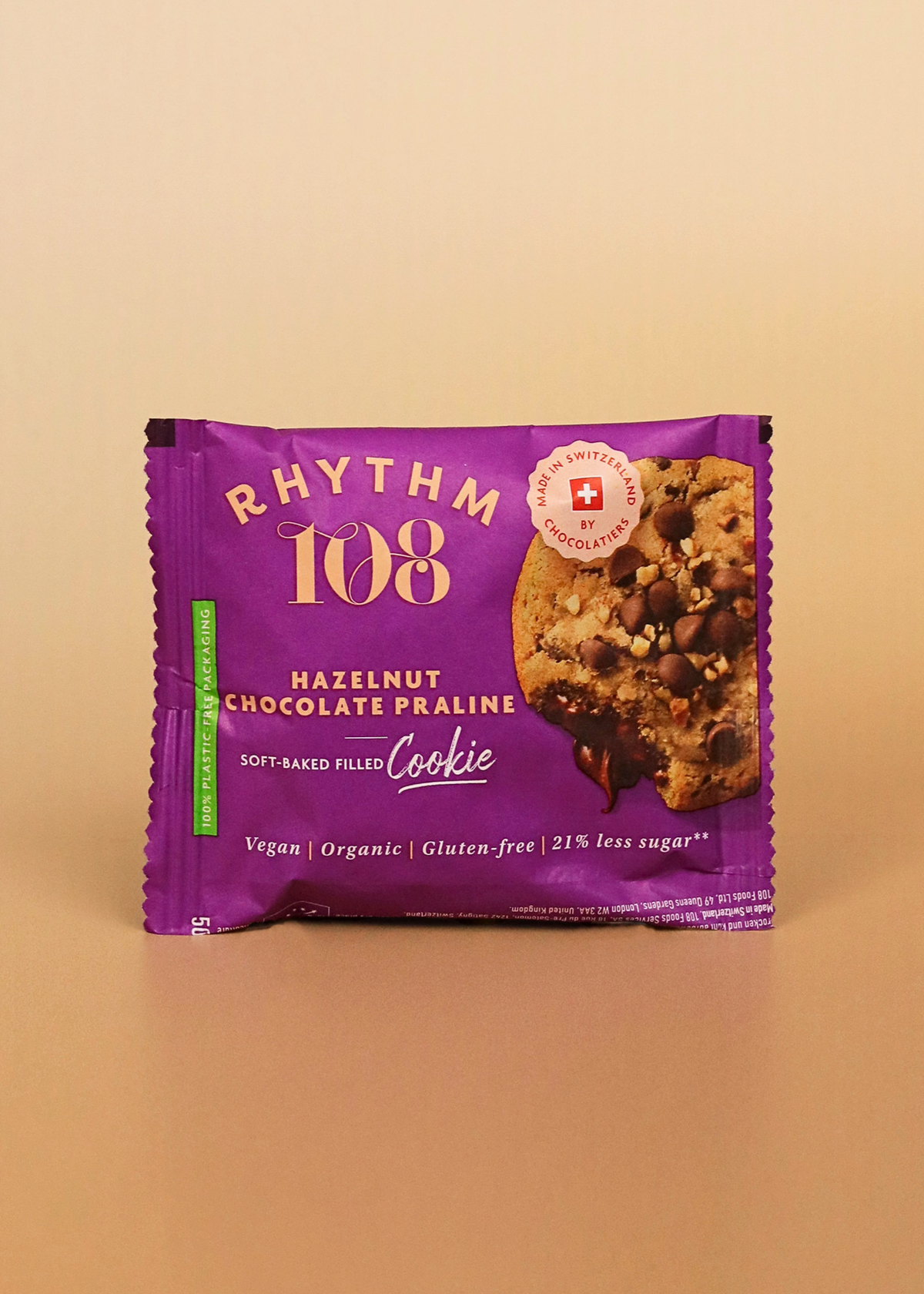 Veganer Haselnuss-Schoko-Pralinen-Keks mit weicher Füllung, 50 g
