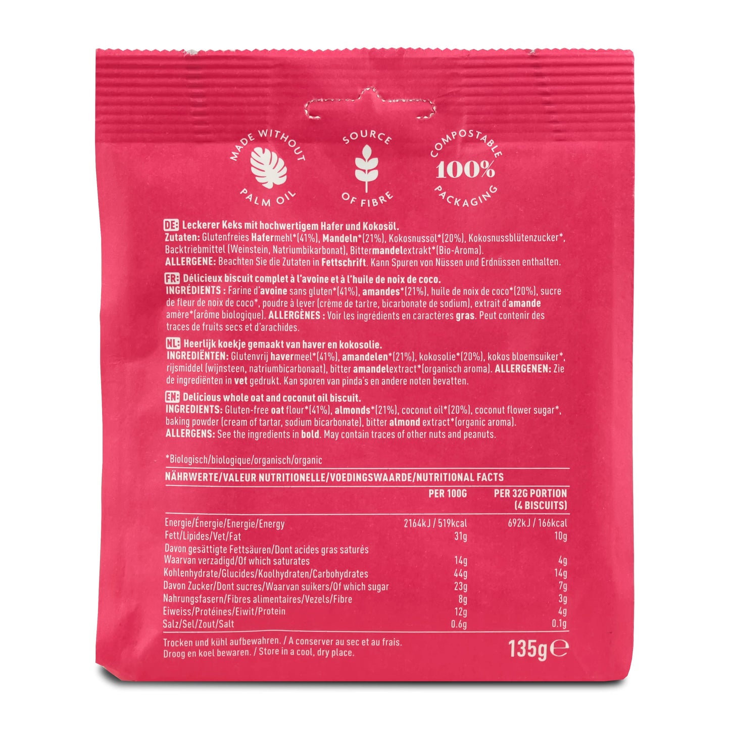Veganer Mandel-Biscotti im 135 g Anteilspack