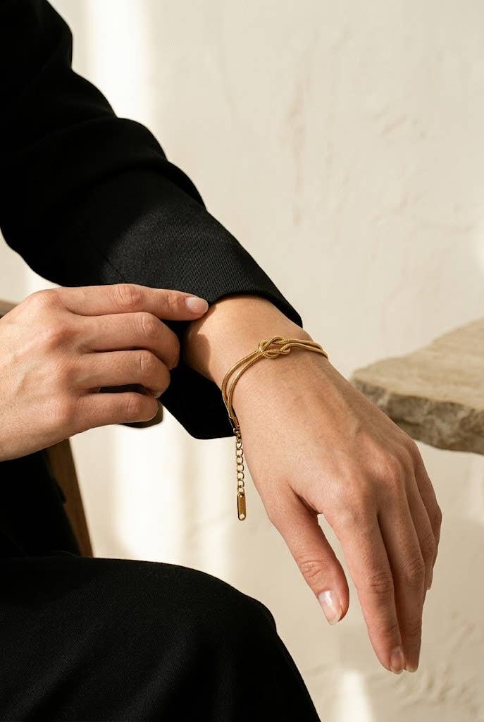 +Schmuckset Knoten Halskette Armband aus Stahl fein elegant modern