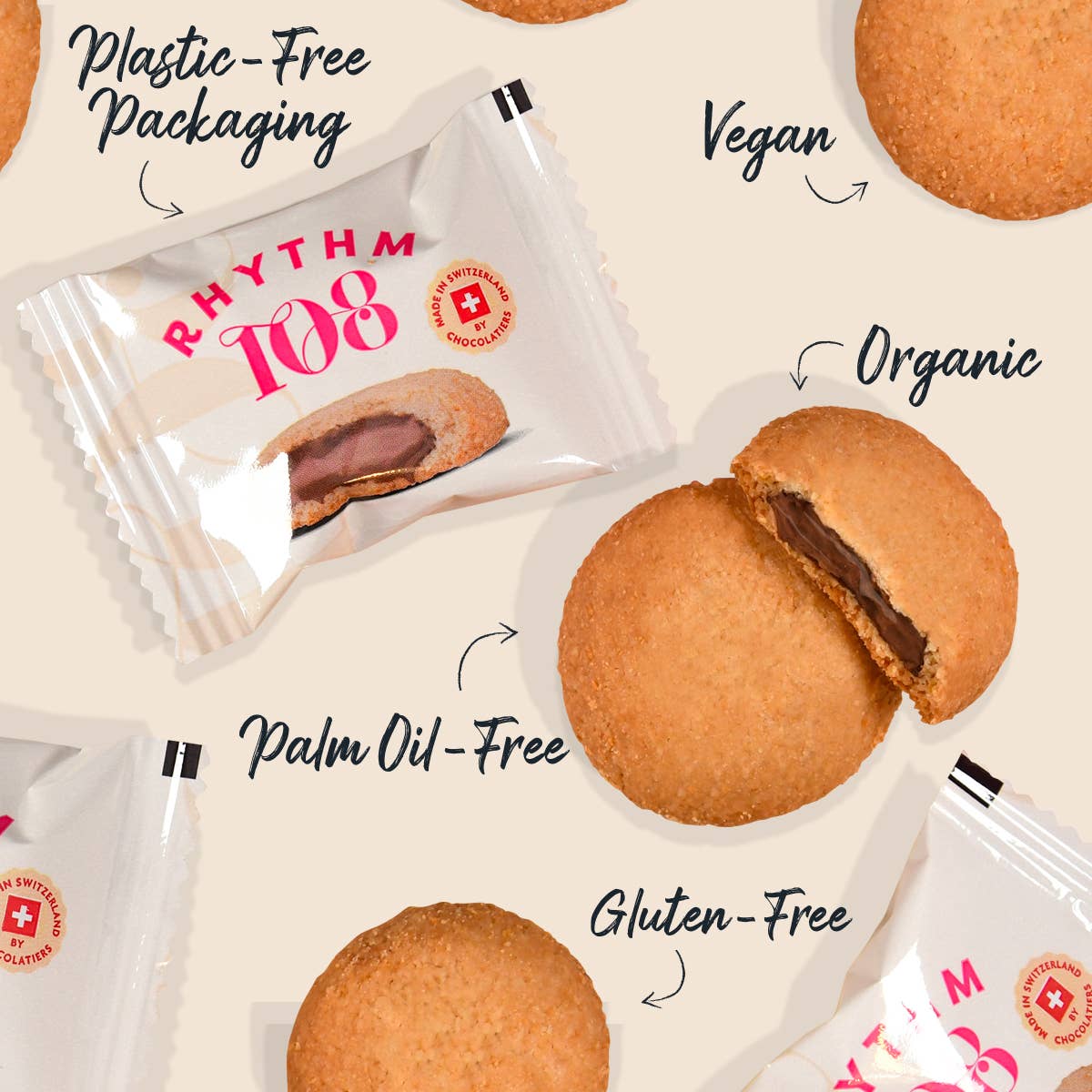 Haselnuss-Schokoladen-Pralinen-Keks einzeln verpackt 15 g