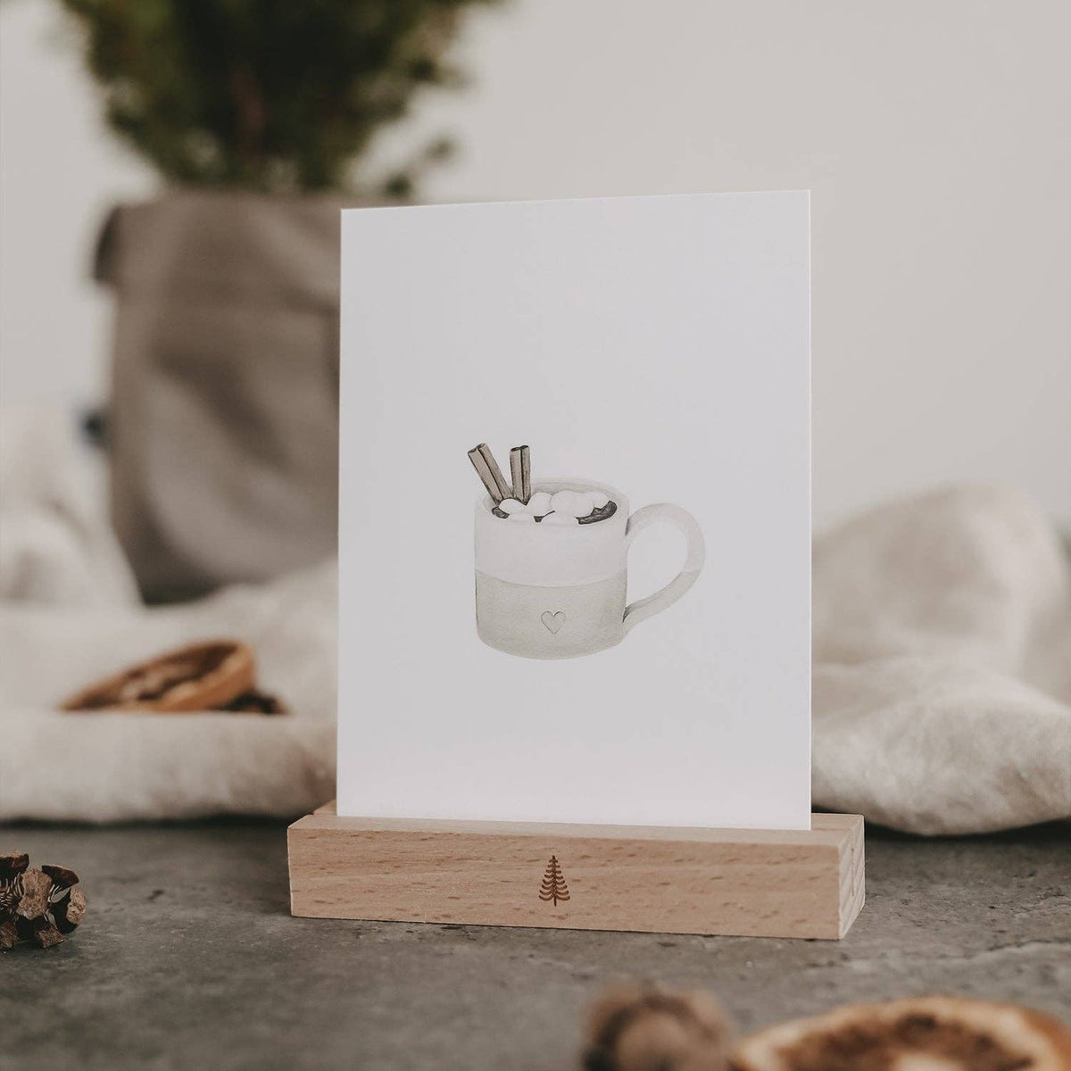 Aquarellkarte Christmas Cup (VE = 10 Stück)