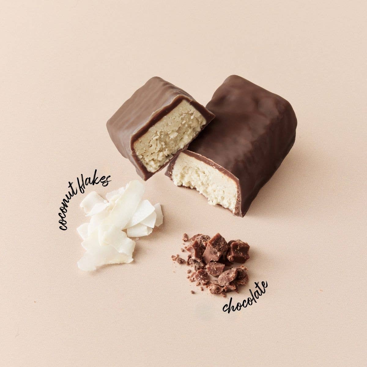Veganer cremiger Kokosriegel mit Zartbitterschokolade, 33 g