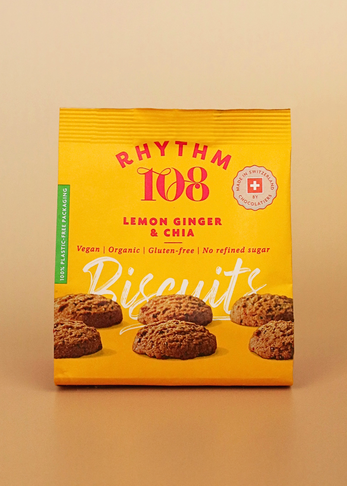 Zitronen-, Ingwer- und Chia-Keks 135g, vegan & glutenfrei