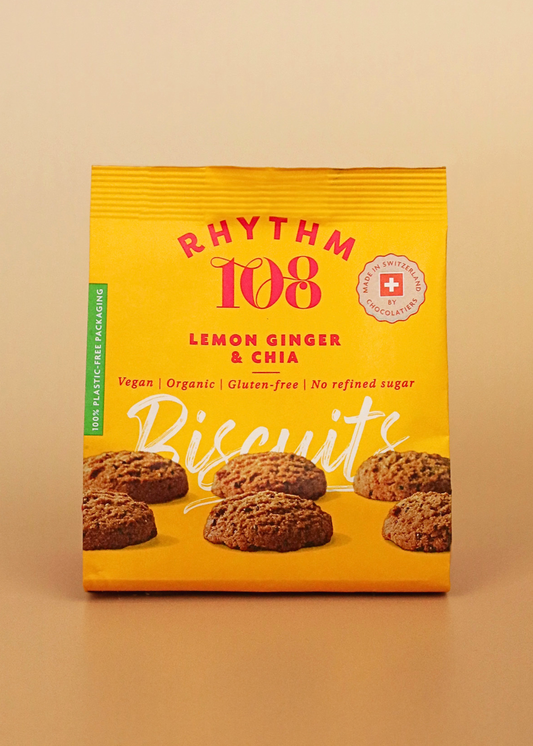 Zitronen-, Ingwer- und Chia-Keks 135g, vegan & glutenfrei